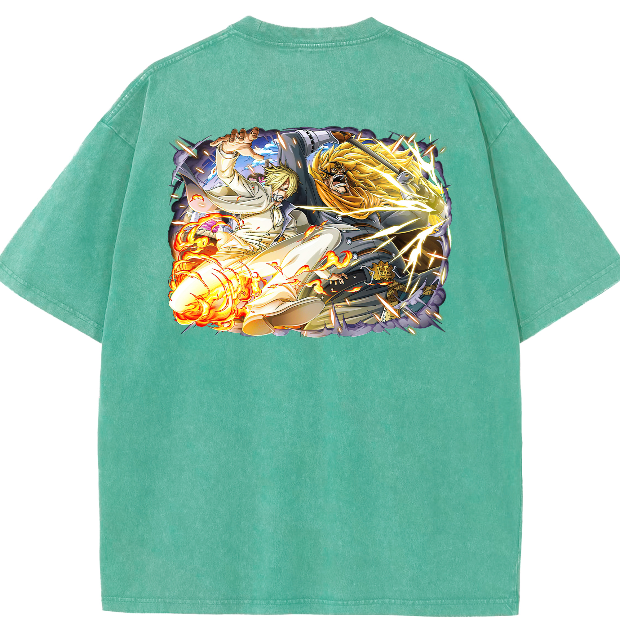 ワンピース サンジ ONE PIECE Sanji 綿100% ヴィンテージ風 半袖Tシャツ（背面プリント）